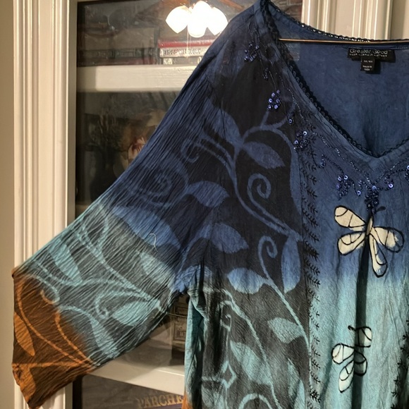 Greater Good Dragonfly Tunic/Coverall/Casual Wear Size 3X-4X Made in India - Picture 4 of 9
